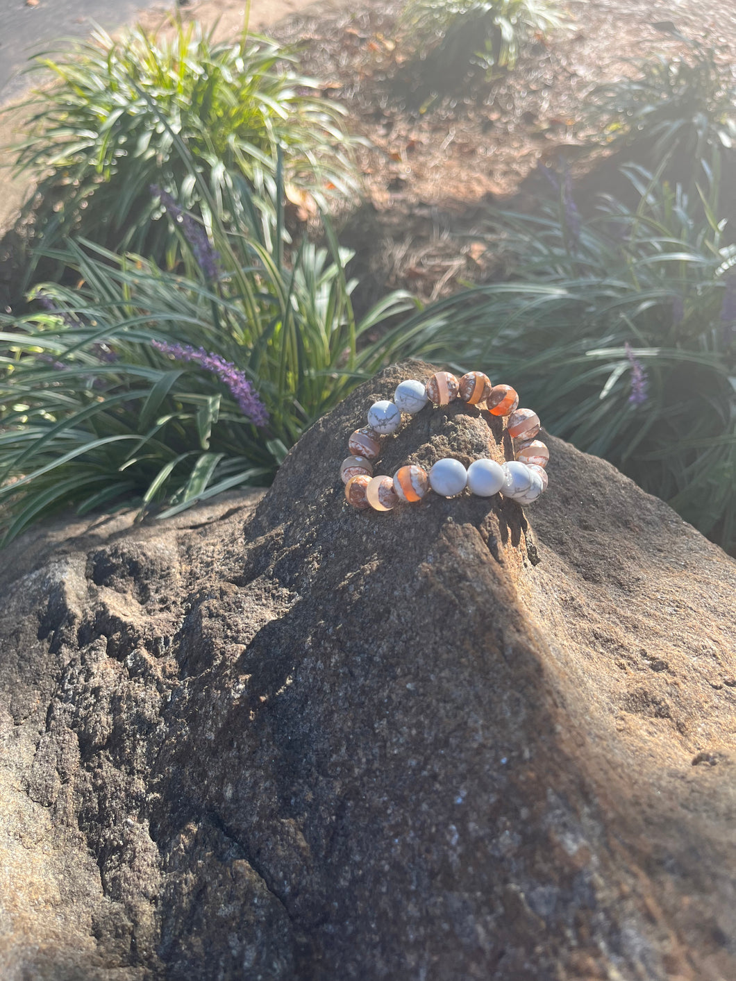 Terracotta, Selenite & Howlite Bracelet